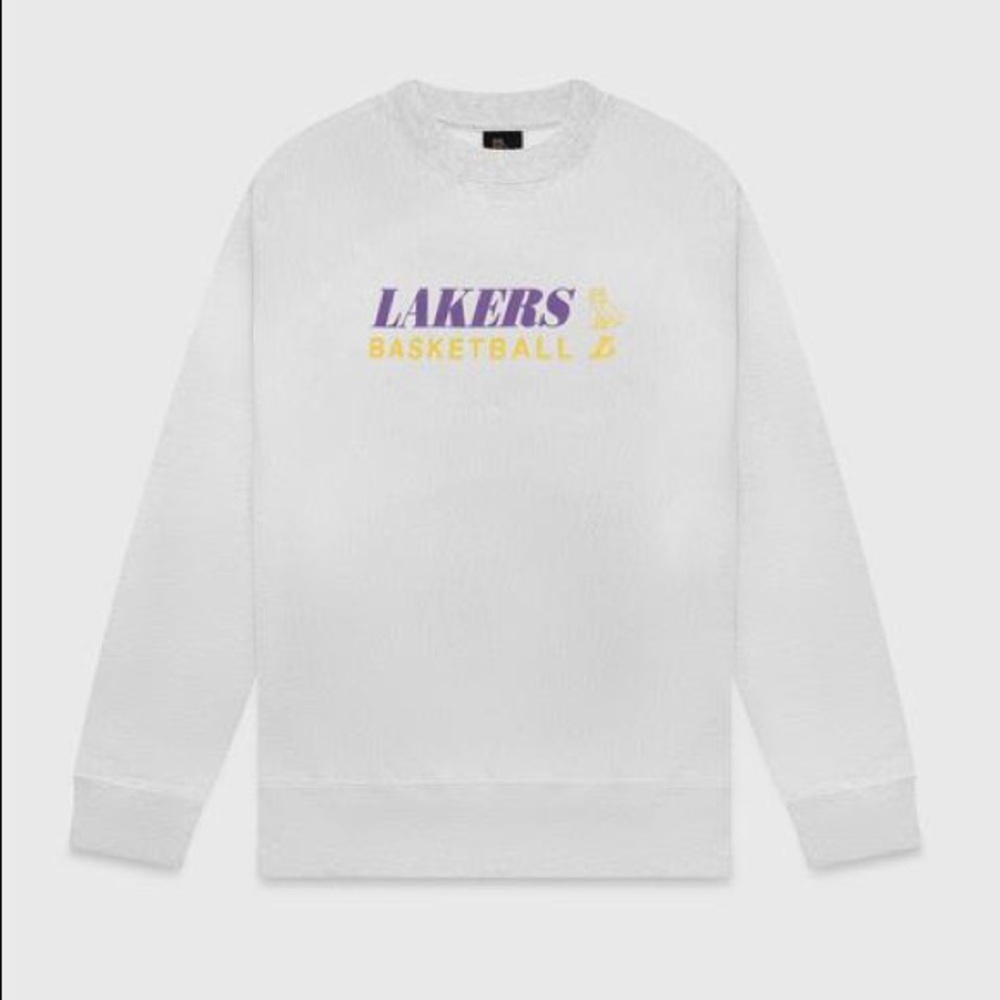 L.A. Lakers × Octobers Very Own OVO X NBA LAKERS CREWNECK - HEATHER GREY